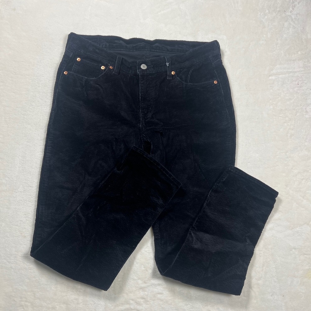 Levis 511 Slim Fit Corduroy Pants Mens W31 L30 Black Fine Wale Cords 04511-5555